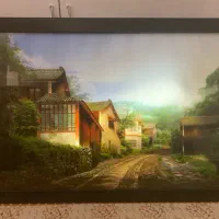 تابلو زیبا با منظره روستایی