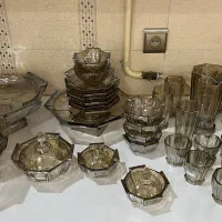 سرویس پذیرایی کریستال ۱۲ نفره استیج عسلی ۴۱ پارچه|ظروف سرو و پذیرایی|ملکشاهی, |دیوار