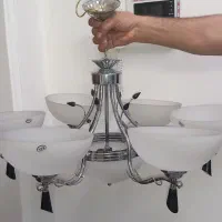 دو عدد لوستر استیل ۶ شاخه|لوستر و چراغ آویز|تهران, علم و صنعت|دیوار