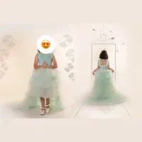 پیراهن پرنسسی دنباله دار