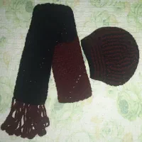 شال و کلاه و پلیور بافت زمستونی