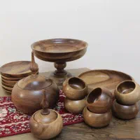 ظروف چوبی، قندان، میوه خوری، کاسه چوبی|ظروف سرو و پذیرایی|رشت, رشتیان|دیوار
