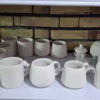 ظروف خام سرامیکی آماده برای نقاشی
