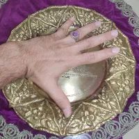 بشقاب برنجی قلم قدیمی زیبا کلکسیونی دیوارکوب آنتیک