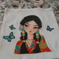 طراحی روی پارچه  روی کیف تی شرت مانتو مقنعه کودک