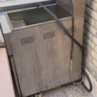 سرخ کن دو لگنه صنعتی همراه با میز صندلی