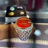 عقیق آبدار یمنی سرخ رکاب هنر دستساز