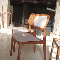 صندلی تمام چوب پشت حصیری|میز و صندلی غذاخوری|جاجرود, |دیوار