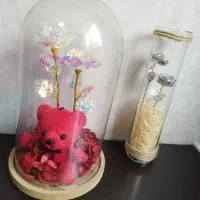 گل شیشه ای و خرس شیشه ای