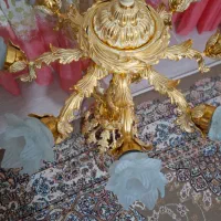 لوستر نقره طلایی|لوستر و چراغ آویز|گلبهار, شهر جدید گلبهار|دیوار