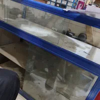 میز الومینیوم شیشه ای