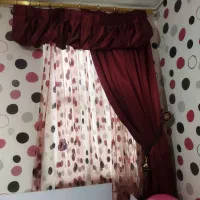 دوعدد پرده سه تیکه یلان دار