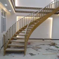 نرده استیل و چوبی