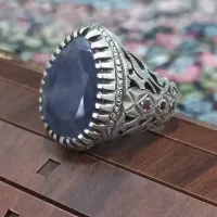 انگشترنقره  یاقوت کبود اصل