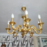 خریدار/فروش لوستر برنجی برنزی و آبکاری قدیمی شکسته