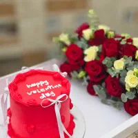 باکس ولنتاین،باکس کیک و گل