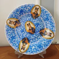 بشقاب دکوری آنتیک نقاشی کار دست