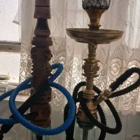 قلیون برنجی و چوبی