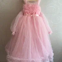 پیراهن پرنسسی صورتی دخترانه