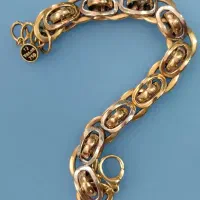 دستبند طلا دورنگ ۱۸ عیار