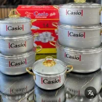 سرویس قابلمه کاسیو خط دار ۷پارچه و۱۴ پارچه|ظروف پخت‌وپز|قم, باجک دو|دیوار