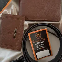 ست چرم کمربند و کیف کارت و کیف پول