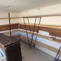 دکور چوبی فلزی نو مخصوص لباس فروشی ،کافه و...|بوفه، ویترین، کنسول|مرودشت, فرهنگ|دیوار