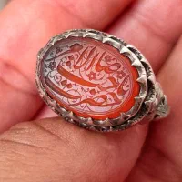 انگشتر نقره دستساز عقیق یمنی خط محسن ضرغامی