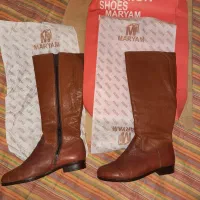 بوت تمام چرم عسلی برند چرم مریم سایز ۳۹|کیف، کفش، کمربند|بابل, |دیوار