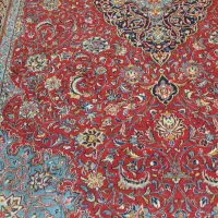 فرش ۹ متری دستباف اراک  رنگ لاکی کار کرده