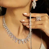 سرویس آویلیا زنجیر محکم نقره با آبکاری طلا سفید