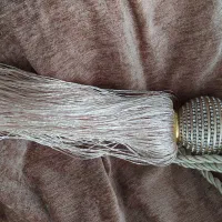 پرده مخمل شانل نسکافهای نواردوزی شده + شرابه لوکس|پرده، رانر، رومیزی|تهران, ارامنه|دیوار