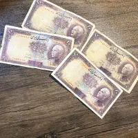 4 عدد اسکناس 10 ریالی رضا شاه بدون کلاه