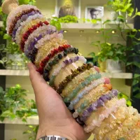 دستبند سنگ عقیق هفتچاکرا چشمببر آمتیس کادو تولد