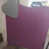 تخت دخترانه با تشک وروتختی رنگ سفید با صورتی