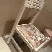 صندلی سفیدرنگ جنس چوب باروکش|صندلی و نیمکت|تبریز, |دیوار