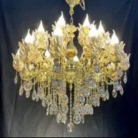 لوستر الماس. برنجی و برنج 30شعله. Ak light 5