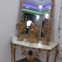 اینه وشمعدان کاملا برنجی،برنز