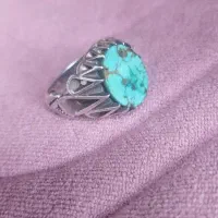 فیروزه رگه طلا شجر دار