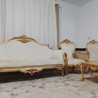 مبل سلطنتی 9نفره چوب راش با جنس پارچه عالی