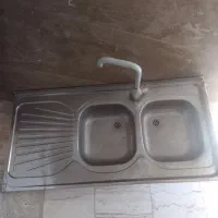 سینک ظرفشویی روکار لگن راست با شیر ظرفشویی|مصالح و تجهیزات ساختمان|کرج, باغستان|دیوار