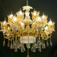 لوسترترکیبی برنز و سرامیک با شاخک گل رز .رستمی|لوستر و چراغ آویز|نظرآباد, نظرآباد|دیوار