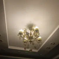 لوستر 4شاخ برنجی اصل|لوستر و چراغ آویز|باغستان, |دیوار