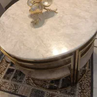 ناهارخوری کم جا 4نفره فلزی طلایی|میز و صندلی غذاخوری|فردیس, فردیس|دیوار