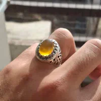 انگشتر عقیق لامپی رکاب شبکه سنگین