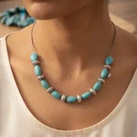 گردنبند طرح فیروزه