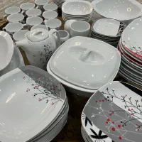 دوسرویس چینی زرین ۱۲نفره و کریستال اصل پی ارسی|ظروف سرو و پذیرایی|کرج, حصارک بالا|دیوار