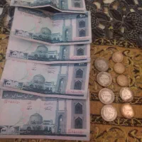 اسکناس20تومانی4عددسریال پشت هم و1عددمتمایزو9عددسکه