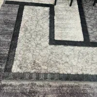 فرش شگی طراحی با چرم