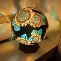 آباژور گوی بزرگ با قطر 40 دست ساز و نایاب و یونیک|چراغ خواب و آباژور|ساری, |دیوار